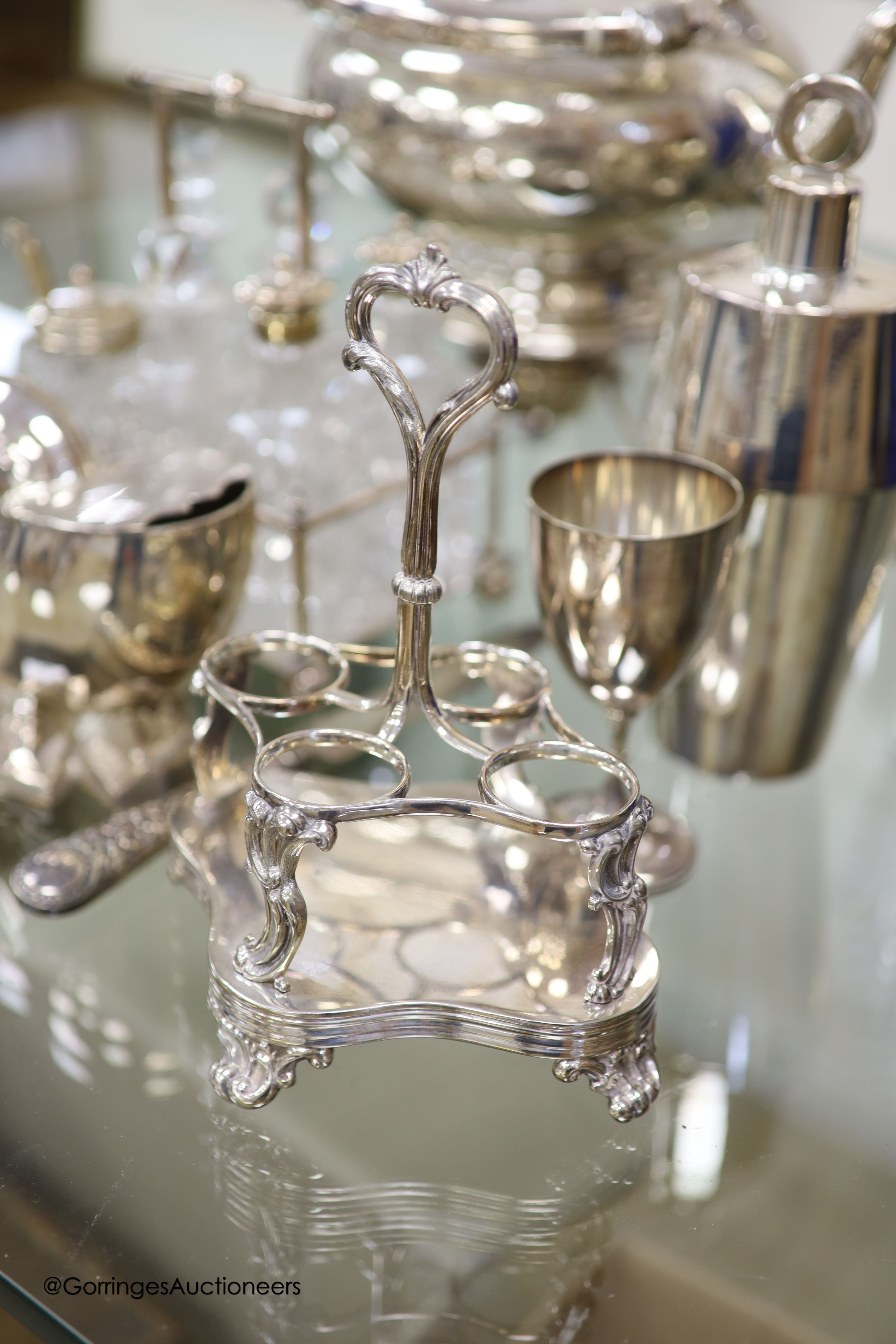 A quantity of various plated wares